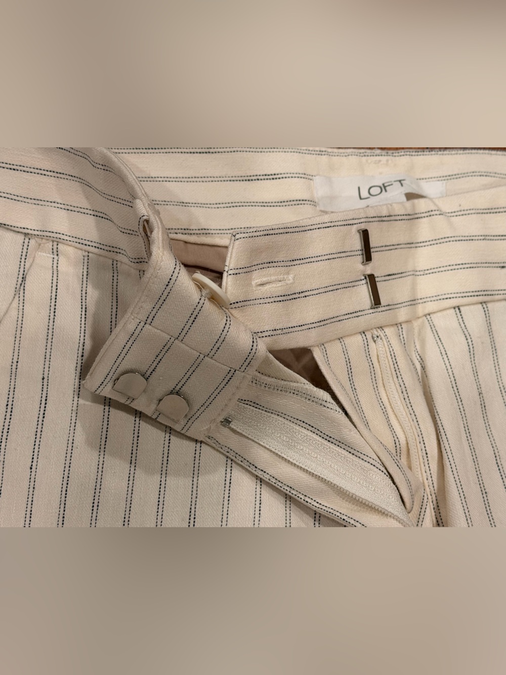 LOFT Pinstripe Straight-Leg Dress Pants - Picture 4 of 8